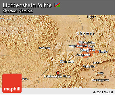Satellite Panoramic Map of Lichtenstein Mitte