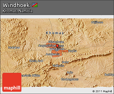 Satellite Panoramic Map of Windhoek