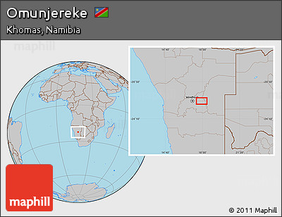 Gray Location Map of Omunjereke