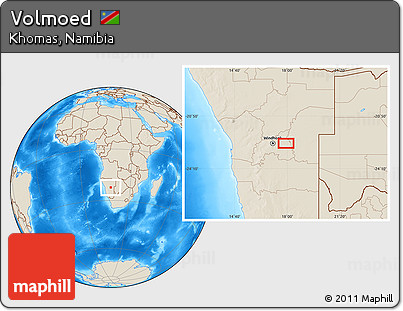 Shaded Relief Location Map of Volmoed