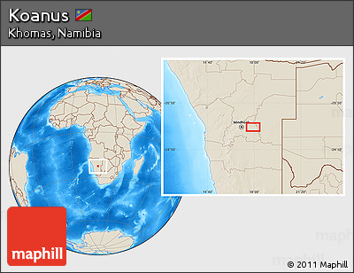 Shaded Relief Location Map of Koanus