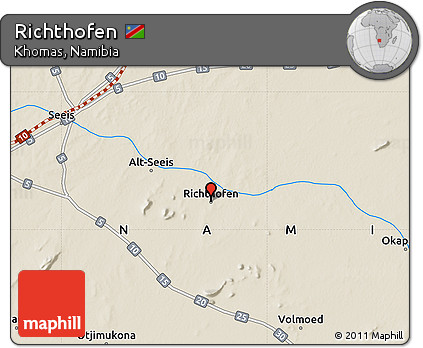 Shaded Relief Map of Richthofen