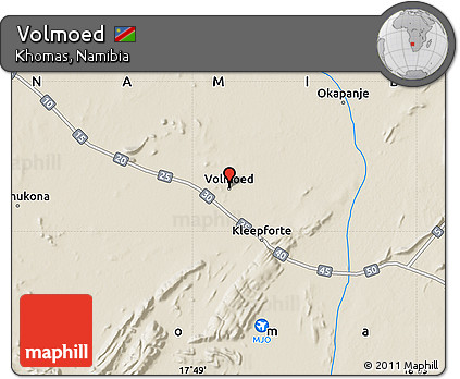 Shaded Relief Map of Volmoed
