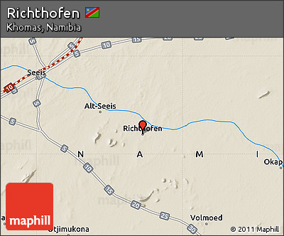 Shaded Relief Map of Richthofen