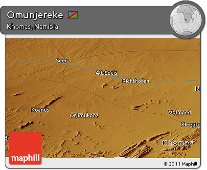 Physical Panoramic Map of Omunjereke