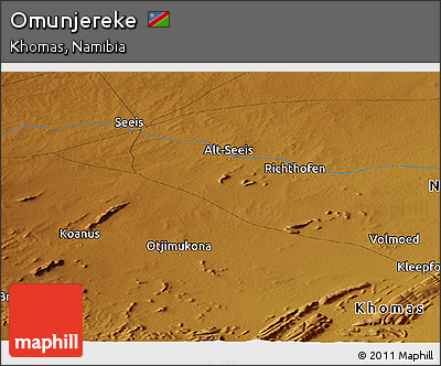 Physical Panoramic Map of Omunjereke