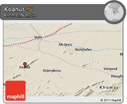 Shaded Relief Panoramic Map of Koanus