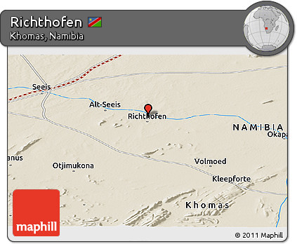 Shaded Relief Panoramic Map of Richthofen