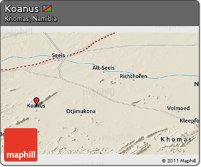 Shaded Relief Panoramic Map of Koanus