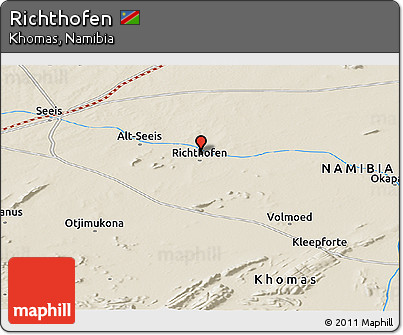 Shaded Relief Panoramic Map of Richthofen