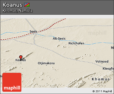 Shaded Relief Panoramic Map of Koanus