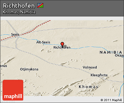 Shaded Relief Panoramic Map of Richthofen