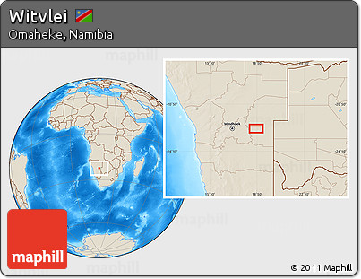 Shaded Relief Location Map of Witvlei
