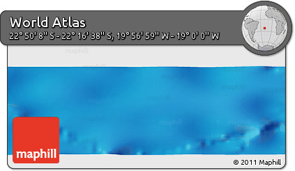 Physical Panoramic Map of the Area around 22° 33' 23" S, 19° 28' 30" W