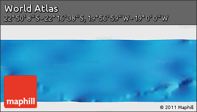 Physical Panoramic Map of the Area around 22° 33' 23" S, 19° 28' 30" W