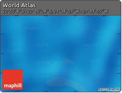 Physical Map of the Area around 22° 33' 23" S, 21° 10' 29" W