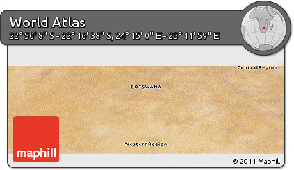 Satellite Panoramic Map of the Area around 22° 33' 23" S, 24° 43' 30" E