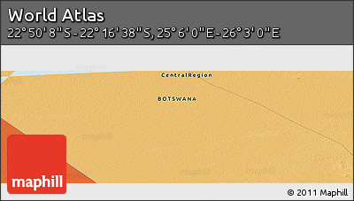 Political Panoramic Map of the Area around 22° 33' 23" S, 25° 34' 30" E