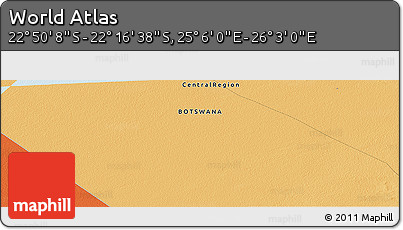 Political Panoramic Map of the Area around 22° 33' 23" S, 25° 34' 30" E