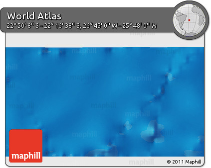 Physical 3D Map of the Area around 22° 33' 23" S, 26° 16' 29" W