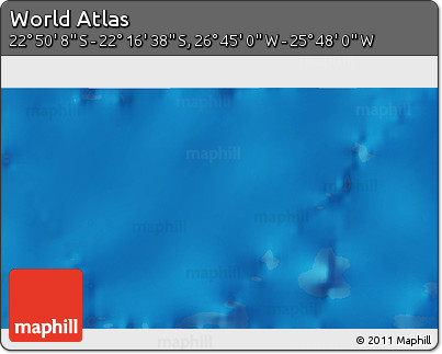 Physical 3D Map of the Area around 22° 33' 23" S, 26° 16' 29" W
