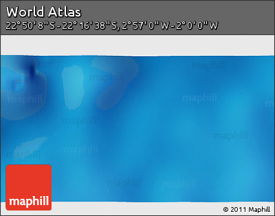 Physical 3D Map of the Area around 22° 33' 23" S, 2° 28' 30" W