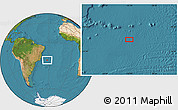 Satellite Location Map of the area around 22° 33' 23" S, 32° 13' 30" W
