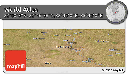 Satellite Panoramic Map of the Area around 22° 33' 23" S, 33° 13' 30" E