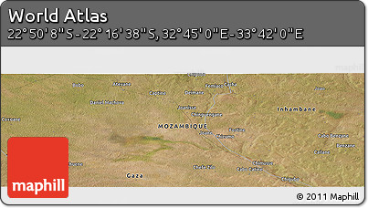 Satellite Panoramic Map of the Area around 22° 33' 23" S, 33° 13' 30" E