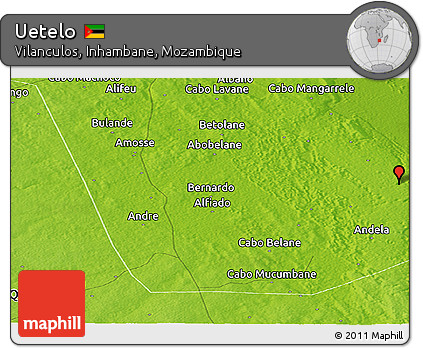 Physical Panoramic Map of Uetelo