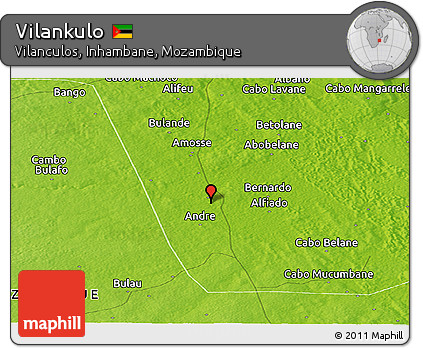 Physical Panoramic Map of Vilankulo