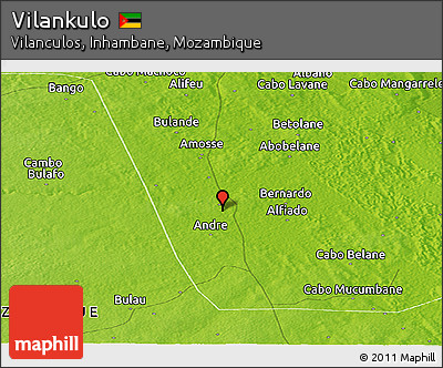 Physical Panoramic Map of Vilankulo