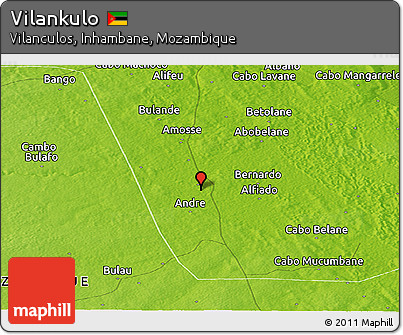 Physical Panoramic Map of Vilankulo