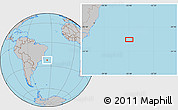 Gray Location Map of the area around 22° 33' 23" S, 35° 37' 30" W