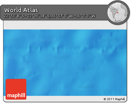 Physical 3D Map of the Area around 22° 33' 23" S, 36° 28' 30" W