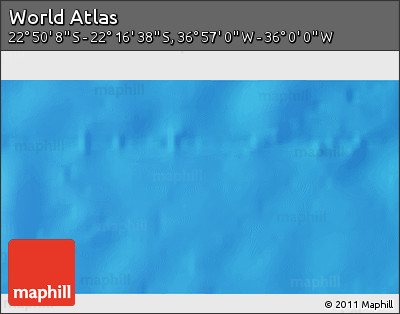 Physical 3D Map of the Area around 22° 33' 23" S, 36° 28' 30" W
