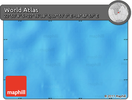 Physical Map of the Area around 22° 33' 23" S, 38° 19' 30" E