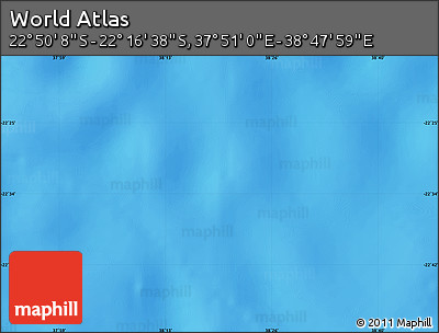 Physical Map of the Area around 22° 33' 23" S, 38° 19' 30" E