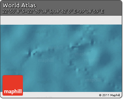 Satellite 3D Map of the Area around 22° 33' 23" S, 39° 10' 29" E