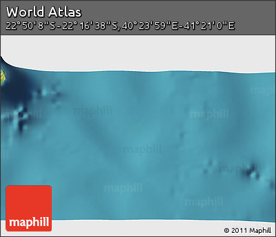 Satellite 3D Map of the Area around 22° 33' 23" S, 40° 52' 30" E