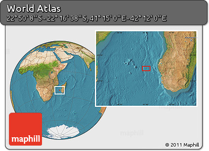 Satellite Location Map of the Area around 22° 33' 23" S, 41° 43' 30" E