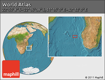 Satellite Location Map of the Area around 22° 33' 23" S, 41° 43' 30" E