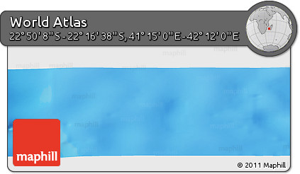 Physical Panoramic Map of the Area around 22° 33' 23" S, 41° 43' 30" E
