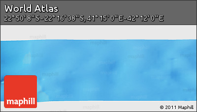 Physical Panoramic Map of the Area around 22° 33' 23" S, 41° 43' 30" E
