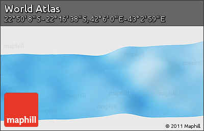 Physical Panoramic Map of the Area around 22° 33' 23" S, 42° 34' 30" E