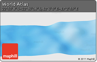 Physical Panoramic Map of the Area around 22° 33' 23" S, 42° 34' 30" E