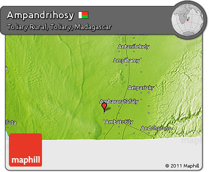 Physical 3D Map of Ampandrihosy
