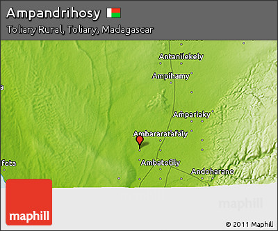 Physical 3D Map of Ampandrihosy