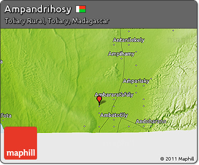 Physical 3D Map of Ampandrihosy