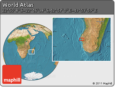 Satellite Location Map of the Area around 22° 33' 23" S, 43° 25' 29" E